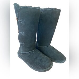 BearPaw Black Winter Boots GUC 8